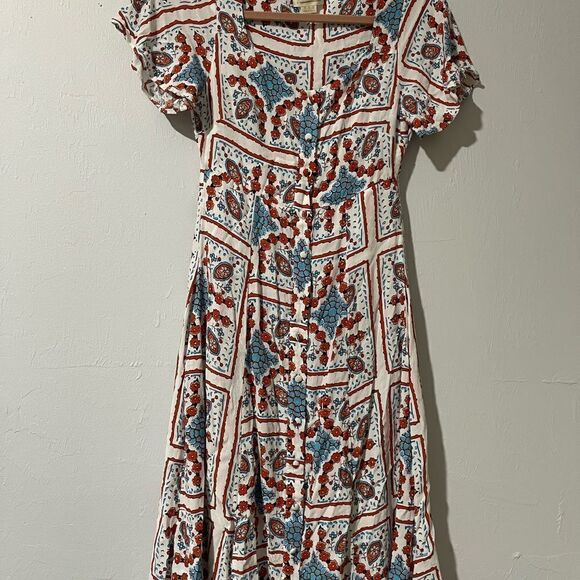 Maeve Anthropology praslin lion button down dress O midi dress - Picture 2 of 11